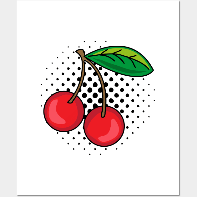 Retro Cherries Pop Art Wall Art by HotHibiscus